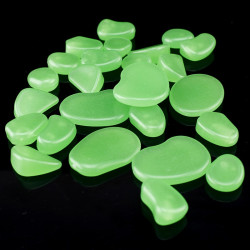 Pietricele fosforescente decorative glow verzi, marimi diferite