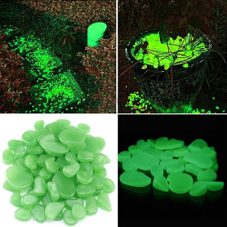 Pietricele fosforescente decorative glow verzi, marimi diferite