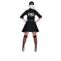 Costum agent FBI dama, rochie, curea, palarie, poliester, negru