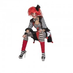 Tunica dama Jester Harlequin, costum clown dama, tinuta carnaval