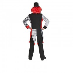 Frac Jester Harley, costum arlechin barbati carnaval, negru rosu
