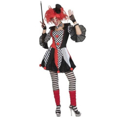 Tunica dama Jester Harlequin, costum clown dama, tinuta carnaval