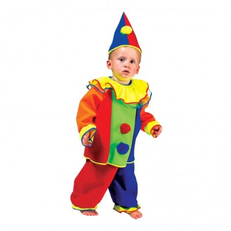 Costum Bobo Clown copii, fetite si baieti, camasa, pantaloni, palarie, multicolor