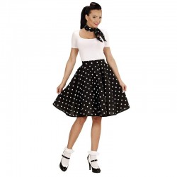 Costum Rock'n Roll dama, fusta, esarfa, model buline, marime universala