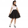 Costum Rock'n Roll dama, fusta, esarfa, model buline, marime universala