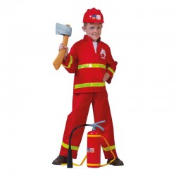Costum Pompierul Sam, camasa, pantaloni, 4-14 ani, rosu