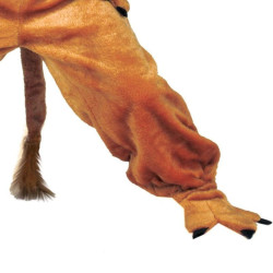 Costum Leul Simba tip salopeta, fetite si baieti, inchidere fermoar, maro-alb
