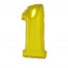 Balon folie gigant, forma cifra, inaltime 102 cm, auriu metalizat