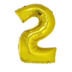 Balon folie gigant, forma cifra, inaltime 102 cm, auriu metalizat