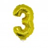 Balon cifra folie metalizata, inaltime 41 cm, auriu
