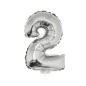 Balon cifra folie argintie, inaltime 41 cm, metalizat