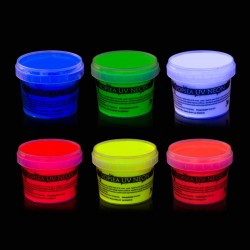 Vopsea UV neon colorata, set 6 nuante