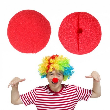 Nas Clown din burete, dimensiuni 5x5 cm, rosu
