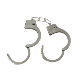 Catuse politist, 2 chei, metalice, diametru interior 5.2 cm, argintiu