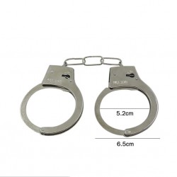 Catuse politist, 2 chei, metalice, diametru interior 5.2 cm, argintiu