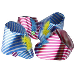 Set 80 piese pentru decor petrecere, ghirlande, zornaitoare, coifuri, suflatori, multicolor
