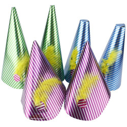 Set 80 piese pentru decor petrecere, ghirlande, zornaitoare, coifuri, suflatori, multicolor