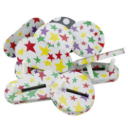 Set 80 piese pentru decor petrecere, ghirlande, zornaitoare, coifuri, suflatori, multicolor