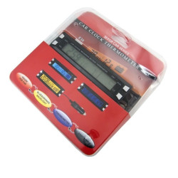 Termometru auto digital, ecran LCD, afisaj ora, temperatura, voltaj baterie