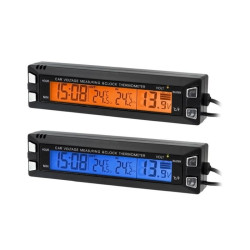 Termometru auto digital, ecran LCD, afisaj ora, temperatura, voltaj baterie