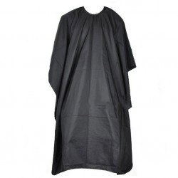 Pelerina pentru coafor si frizerie, 140x125 cm, impermeabila, prindere scai, negru