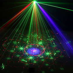 Proiector laser RGB de interior, senzor sunet, 5 moduri iluminare, telecomanda, USB