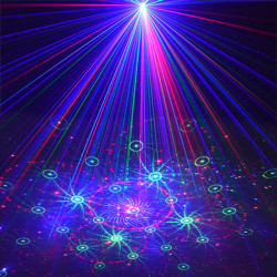 Proiector laser RGB de interior, senzor sunet, 5 moduri iluminare, telecomanda, USB