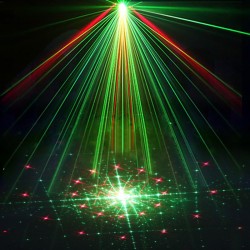Proiector laser RGB de interior, senzor sunet, 5 moduri iluminare, telecomanda, USB