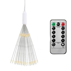 Artificii decorative 120 microLED-uri, 60 fire, telecomanda, 8 tipuri iluminare