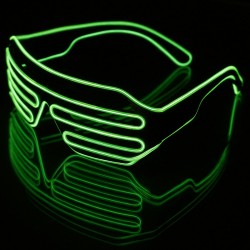 Ochelari Shutter luminosi cu fir El Wire, 3 moduri iluminare, invertor baterii