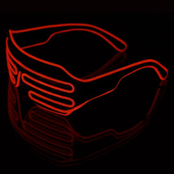 Ochelari Shutter luminosi cu fir El Wire, 3 moduri iluminare, invertor baterii