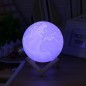 Lampa LED model Glob Pamantesc 3D lumina RGBW cu suport din lemn, RESIGILAT