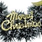 Decoratiune coronita artificiala, mesaj Merry Christmas, 24 cm, varfuri albe