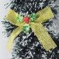 Decoratiune coronita artificiala, mesaj Merry Christmas, 24 cm, varfuri albe