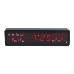 Ceas cu display LED, 8 alarme, calendar si termometru, Resigilat