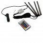 Lumina ambientala auto LED RGB, 4 benzi autoadezive, 6W, 4 moduri, telecomanda