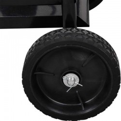 Carucior depozitat lemne pentru semineu, 80 cm, 3 accesorii otel, negru