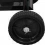 Carucior depozitat lemne pentru semineu, 80 cm, 3 accesorii otel, negru