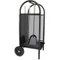 Carucior depozitat lemne pentru semineu, 80 cm, 3 accesorii otel, negru Carucior depozitat lemne pentru semineu, 80 cm, 3 accesorii otel, negru