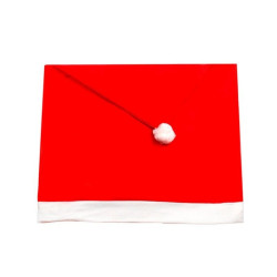 Husa scaun model caciula Mos Craciun, marime universala 65x50 cm, rosu