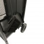 Carucior depozitat lemne pentru semineu, 80 cm, 3 accesorii otel, negru