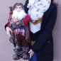 Mos Craciun HandMade inaltime 60 cm, cu felinar, sac cadouri, aspect autentic