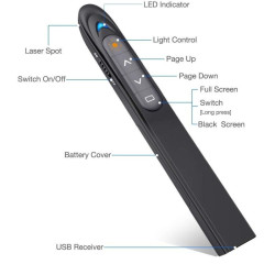 Presenter Wireless, laser pointer receiver USB, Android iOS Windows, 100 m, 650 nm