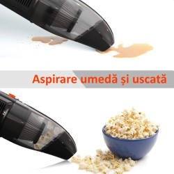 Aspirator portabil cu Vacuum 120W, 3 accesorii, lanterna, acumulator, 65dB, filtru Hepa