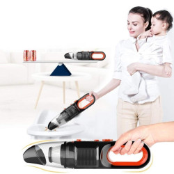 Aspirator portabil cu Vacuum 120W, 3 accesorii, lanterna, acumulator, 65dB, filtru Hepa