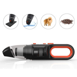 Aspirator portabil cu Vacuum 120W, 3 accesorii, lanterna, acumulator, 65dB, filtru Hepa