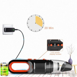 Aspirator portabil cu Vacuum 120W, 3 accesorii, lanterna, acumulator, 65dB, filtru Hepa