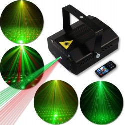 Proiector laser 6 modele, rosu si verde, telecomanda, senzor sunet
