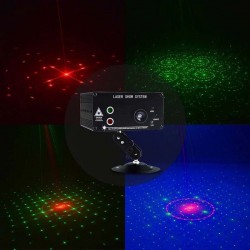 Proiector laser profesional cu 48 efecte luminoase, RGB, senzor sunet, telecomanda, interior
