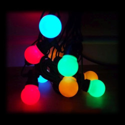 Ghirlanda decorativa, 10 globuri LED colorate, lumina statica, interior/exterior, 5 m